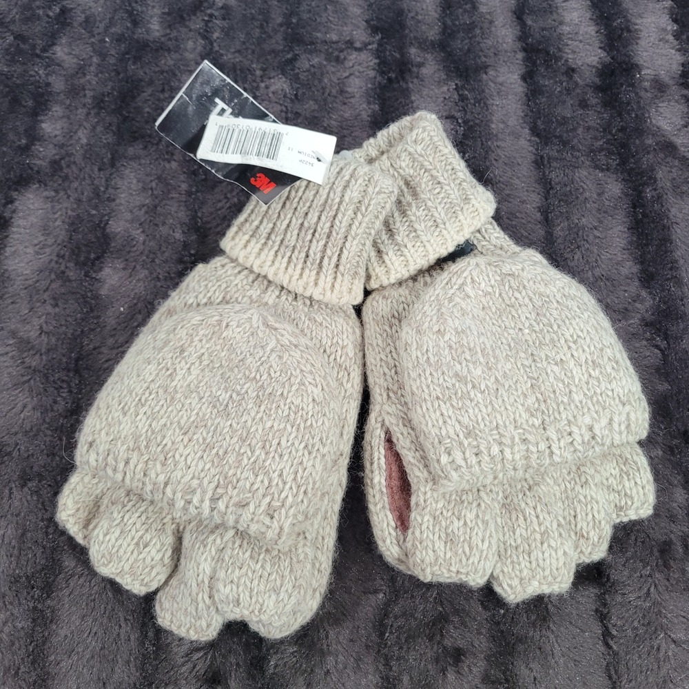 Majestic Ragg Wool Thinsulate Convertible Mitten Gloves Oatmeal Tan Medium 3422P